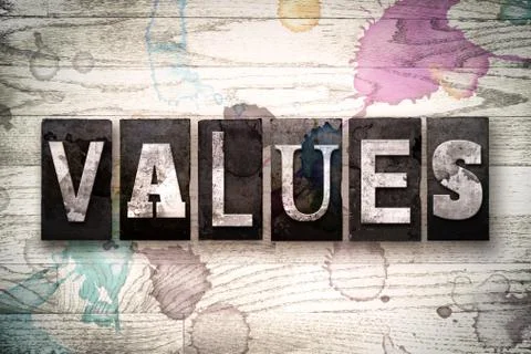 Values Concept Metal Letterpress Type イラスト素材