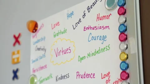 Values handritten paper shit Stock Footage 67724571