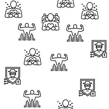 Values Human Life Vector Seamless Pattern Stock Illustration