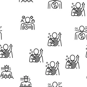 Values Human Life Vector Seamless Pattern Stock Illustration