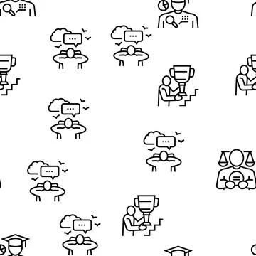 Values Human Life Vector Seamless Pattern Stock Illustration