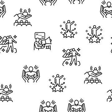 Values Human Life Vector Seamless Pattern Stock Illustration