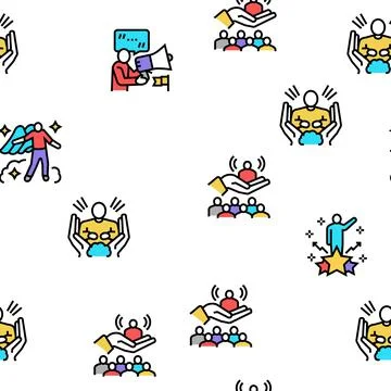 Values Human Life Vector Seamless Pattern Stock Illustration