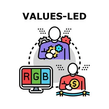 Values led approach guiding digital finance strategy Stock Illustration