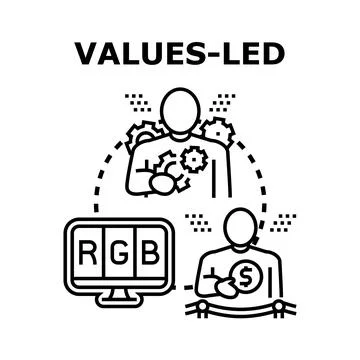 Values led approach guiding digital finance strategy Stock Illustration