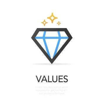 Values. Modern flat design concept. Vector icon on white background. Vector i Stock Illustration