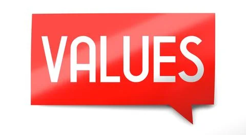 Values - speach bubble - 3D illustration Stock Illustration