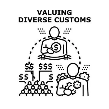 Valuing diverse customs and workforce benefits Stock Illustration