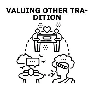 Valuing other tradition concept vector illustration Stock Illustration
