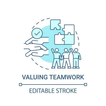 Valuing teamwork concept icon Illustrazione stock