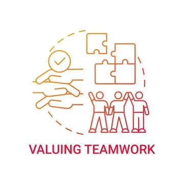 Valuing teamwork concept icon Illustrazione stock