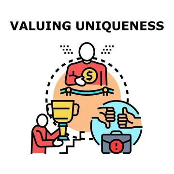 Valuing uniqueness and standing out in business competition 库存插图