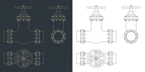 Valve blueprints Stock Illustration