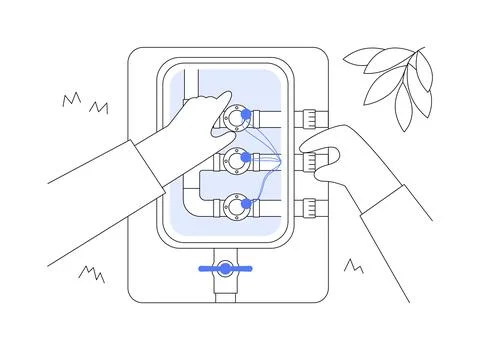 Valve box abstract concept vector illustration. 스톡 일러스트