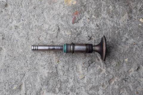 The valve of the engine. Engine part, intake exhaust valve 写真素材