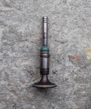 The valve of the engine. Engine part, intake exhaust valve 스톡 사진