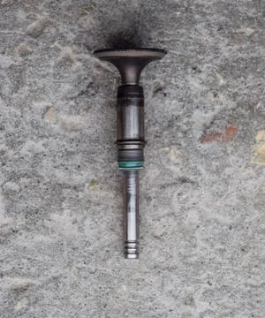 The valve of the engine. Engine part, intake exhaust valve 스톡 사진