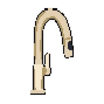 Valve faucet low flow pixel art vector illustration Stock Illustration