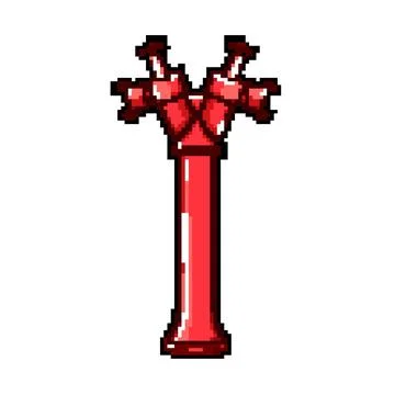 Valve fire hydrant pixel art vector illustration Stock Illustration