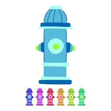 Valve fire hydrant vector cartoon graphic Stock Illustration