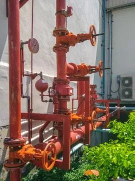 Valve Fire Protection Pipe Stock Photos