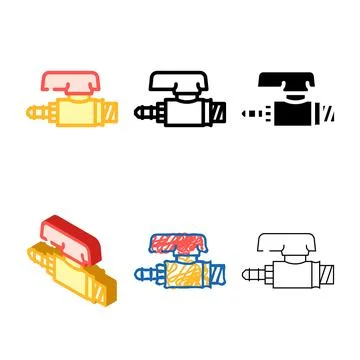 Valve gas forms service color icon vector Stock Illustration