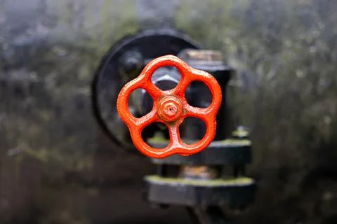 Valve with handle for boiler control and maintenance. Photos