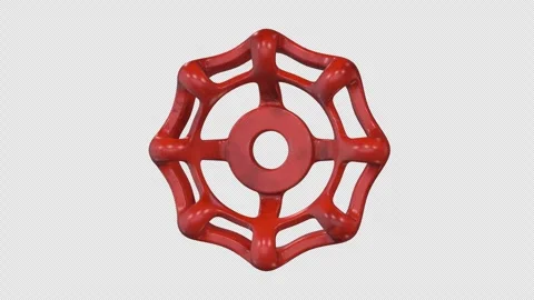Valve Handwheel Rotating on a Transparent Background. Seamless Loop. 4K Stock Footage 304881209
