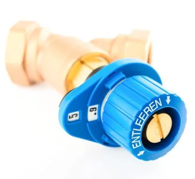 Valve of heating system Stock Photos