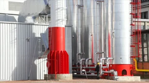 Valve on industy chimney Stock Footage 24651994