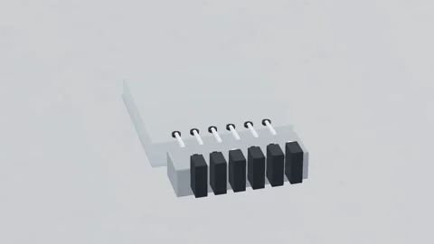 Valve manifold microfluidics 3d loop white background 3D animation seamless loop Video stock 341849751