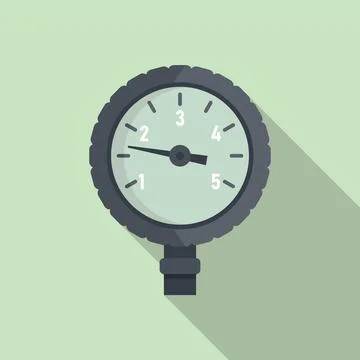 Valve manometer icon flat . Gas pressure Stock Illustration