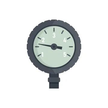 Valve manometer icon flat vector. Gas pressure Stock Illustration