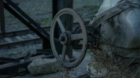 The valve in the pipeline Stock Footage 55805861