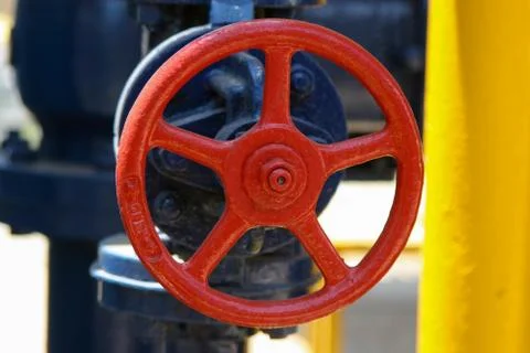 Valve on the pipeline Stock Photos