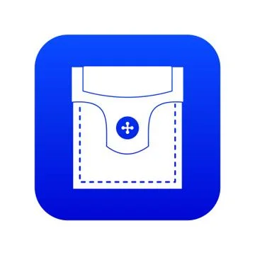 Valve pocket with button icon digital blue Illustrazione stock