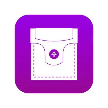 Valve pocket with button icon digital purple Illustrazione stock