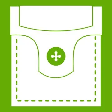 Valve pocket with button icon green Stock Illustration