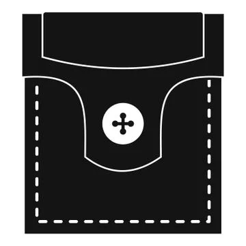 Valve pocket with button icon, simple style Stock Illustration