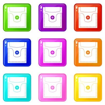 Valve pocket with button set 9 Illustrazione stock