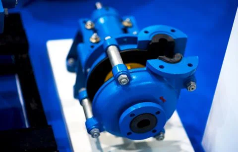 The valve with is presented in a section. Blue cast iron gate valve for indus Stock Photos