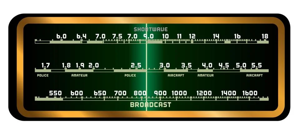 Valve Radio Screen Illustrazione stock