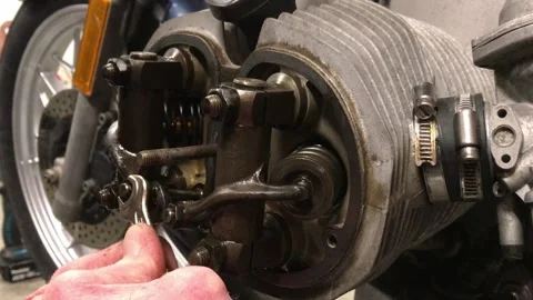 Valves Adjustement Stock Footage 296061937