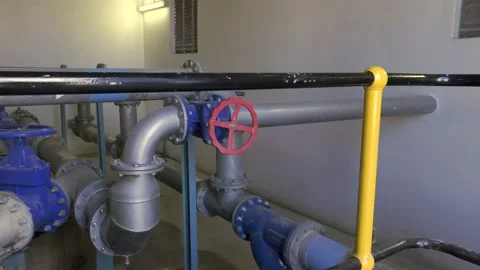 Valves and pipework Stock Footage 137921681