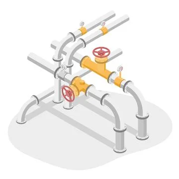 Valves and Piping technicians engineering service maintenance Stock Illustration