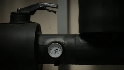 Valves and sensors in the system of ventilation and cooling Stock Footage 73028070