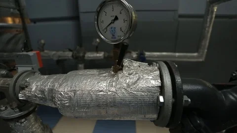 Valves and sensors in the system of ventilation and cooling Stock Footage 73036533