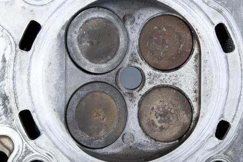 Valves on the engine valve box closeup Stock Photos