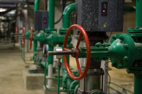 Valves at the power plant Stock Illustration