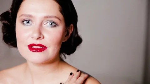 Vamp model with bright makeup Video stock 83179500